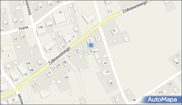 Żółkiewka-Osada, Żółkiewskiego Stanisława, hetm., 7, mapa Żółkiewka-Osada