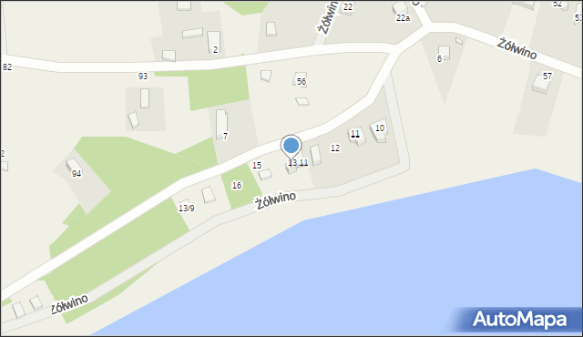 Żółwino, Żółwino, 14, mapa Żółwino