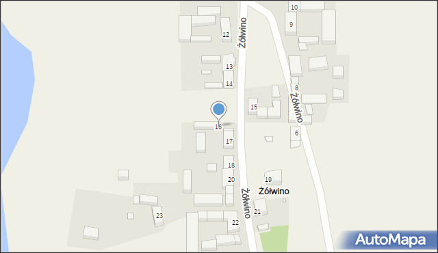 Żółwino, Żółwino, 16, mapa Żółwino