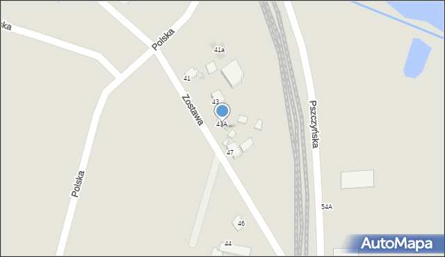 Żory, Zostawa, 45, mapa Żor