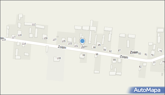 Zosin, Zosin, 100, mapa Zosin