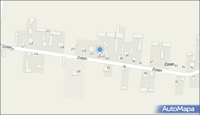 Zosin, Zosin, 102, mapa Zosin