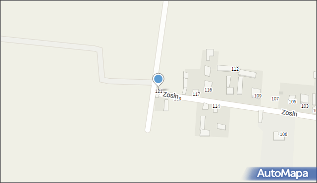 Zosin, Zosin, 121, mapa Zosin