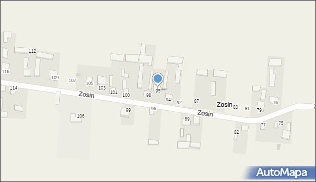 Zosin, Zosin, 95, mapa Zosin