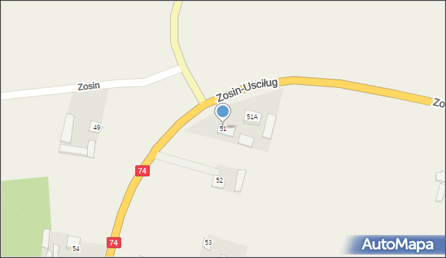 Zosin, Zosin, 51, mapa Zosin