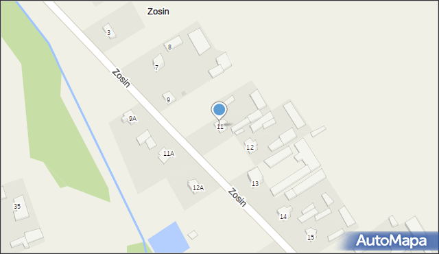 Zosin, Zosin, 11, mapa Zosin