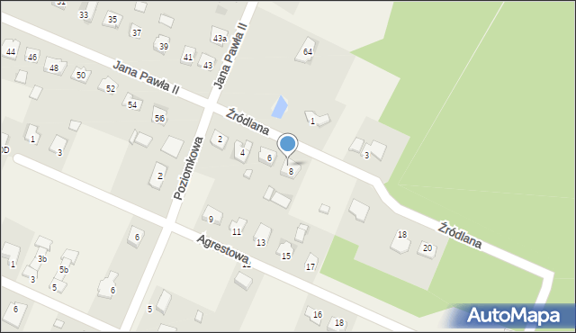 Bilcza, Źródlana, 8A, mapa Bilcza