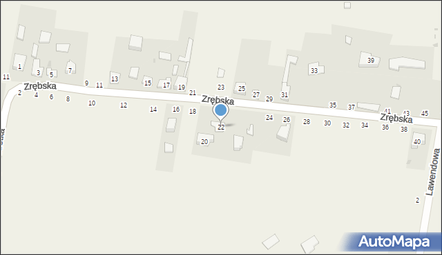 Biskupice, Zrębska, 22, mapa Biskupice