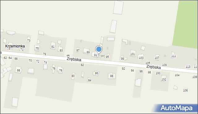 Biskupice, Zrębska, 93, mapa Biskupice