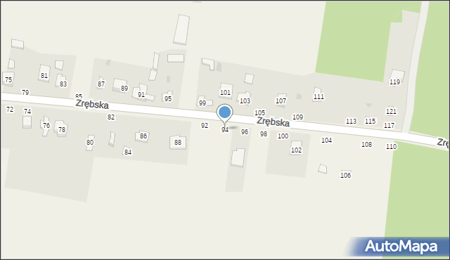 Biskupice, Zrębska, 94, mapa Biskupice