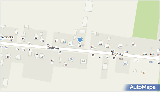 Biskupice, Zrębska, 95, mapa Biskupice