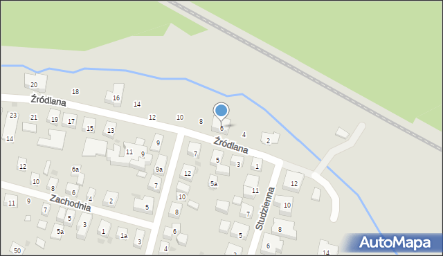 Bydgoszcz, Źródlana, 6, mapa Bydgoszczy