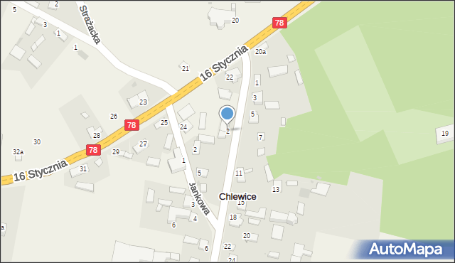 Chlewice, Źródłowa, 2, mapa Chlewice
