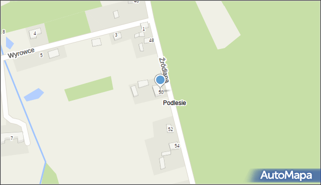 Ćmińsk, Źródlana, 50, mapa Ćmińsk