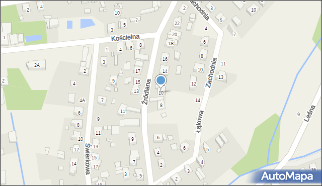 Czerwonak, Źródlana, 10, mapa Czerwonak