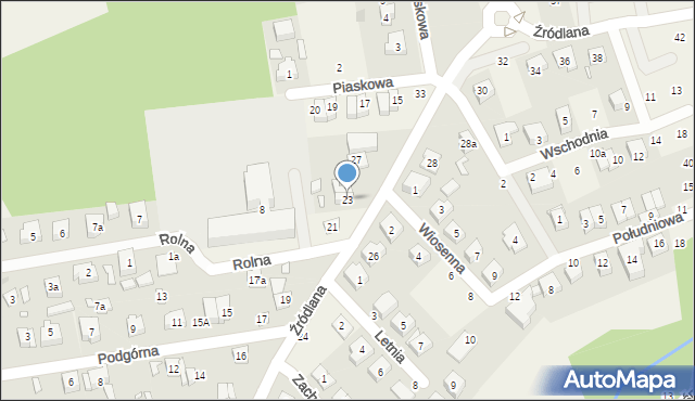 Czerwonak, Źródlana, 23, mapa Czerwonak