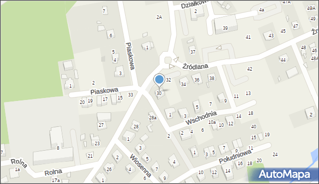 Czerwonak, Źródlana, 30, mapa Czerwonak