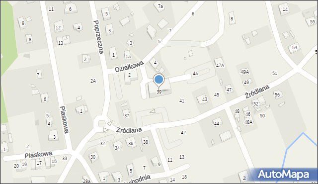 Czerwonak, Źródlana, 39, mapa Czerwonak