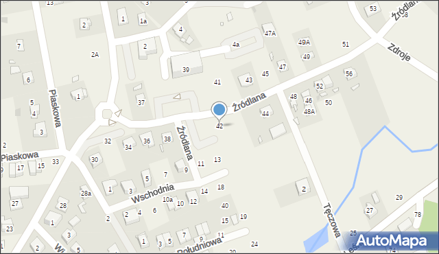 Czerwonak, Źródlana, 42, mapa Czerwonak