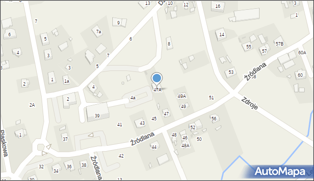 Czerwonak, Źródlana, 47A, mapa Czerwonak