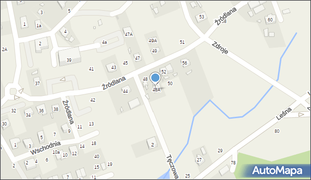 Czerwonak, Źródlana, 48A, mapa Czerwonak