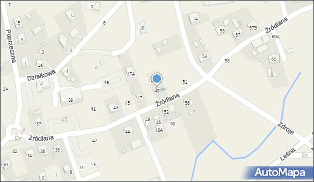 Czerwonak, Źródlana, 49, mapa Czerwonak