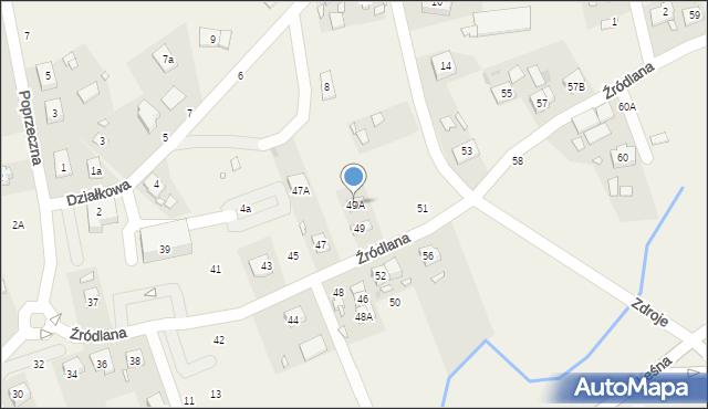 Czerwonak, Źródlana, 49A, mapa Czerwonak