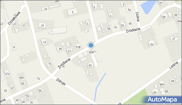 Czerwonak, Źródlana, 60A, mapa Czerwonak