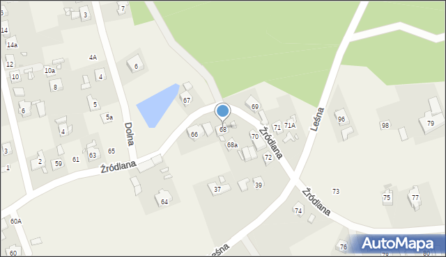 Czerwonak, Źródlana, 68, mapa Czerwonak