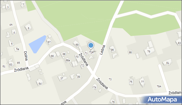 Czerwonak, Źródlana, 71A, mapa Czerwonak