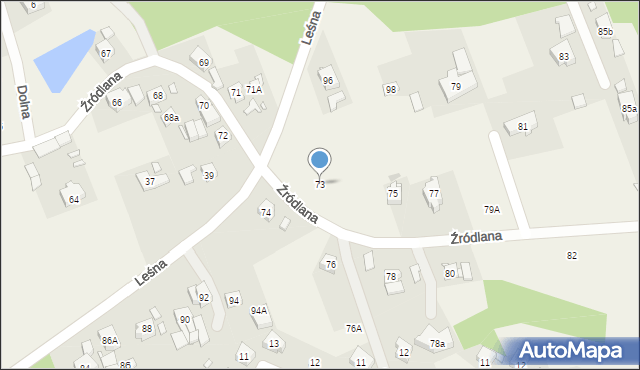 Czerwonak, Źródlana, 73, mapa Czerwonak