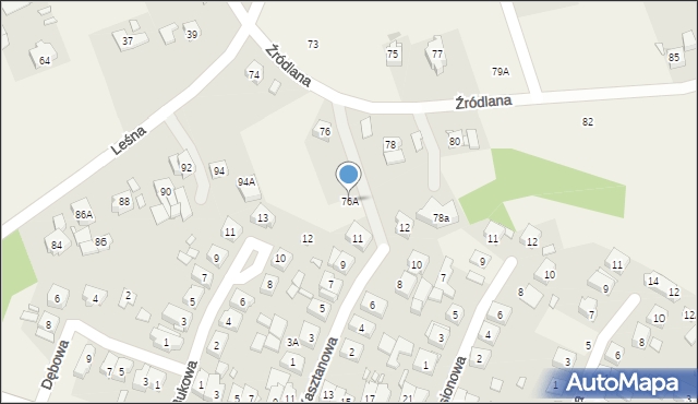 Czerwonak, Źródlana, 76A, mapa Czerwonak