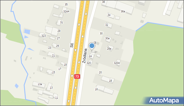 Dąbrowa, Źródlana, 26, mapa Dąbrowa