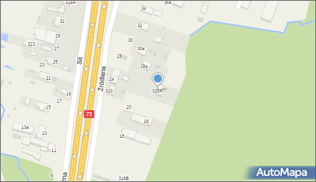 Dąbrowa, Źródlana, 26a, mapa Dąbrowa