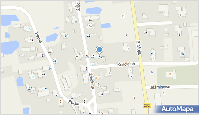 Droszków, Źródlana, 10a, mapa Droszków