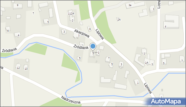 Dys, Źródlana, 3, mapa Dys