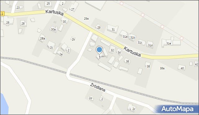 Dzierżążno, Źródlana, 3, mapa Dzierżążno