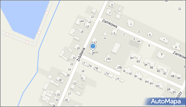 Falenty Duże, Źródlana, 15, mapa Falenty Duże