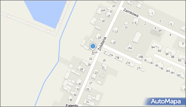 Falenty Duże, Źródlana, 22, mapa Falenty Duże