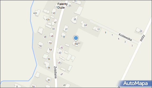 Falenty Duże, Źródlana, 39a, mapa Falenty Duże