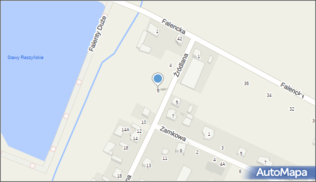 Falenty Duże, Źródlana, 6, mapa Falenty Duże