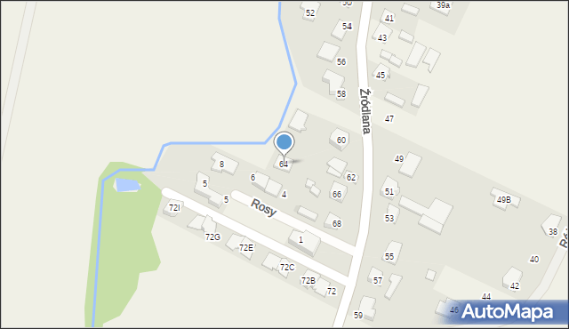 Falenty Duże, Źródlana, 64, mapa Falenty Duże