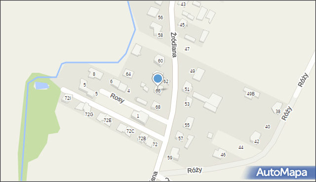 Falenty Duże, Źródlana, 66, mapa Falenty Duże