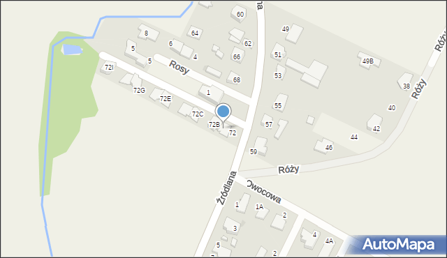 Falenty Duże, Źródlana, 72A, mapa Falenty Duże