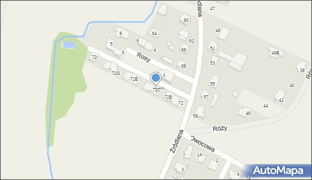 Falenty Duże, Źródlana, 72C, mapa Falenty Duże