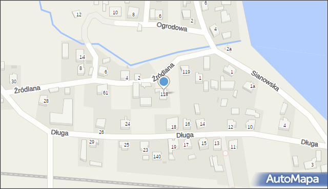 Garcz, Źródlana, 118, mapa Garcz