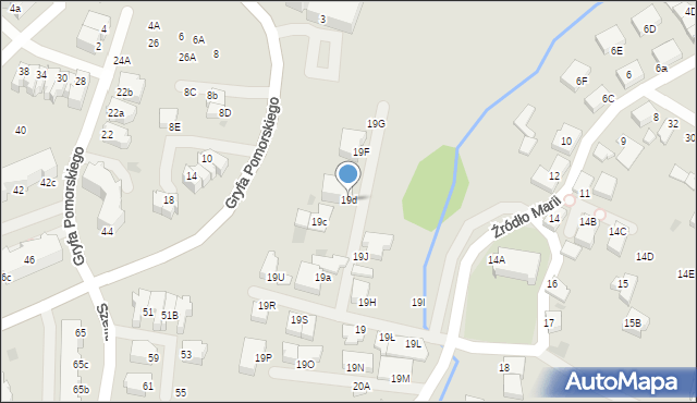 Gdynia, Źródło Marii, 19d, mapa Gdyni