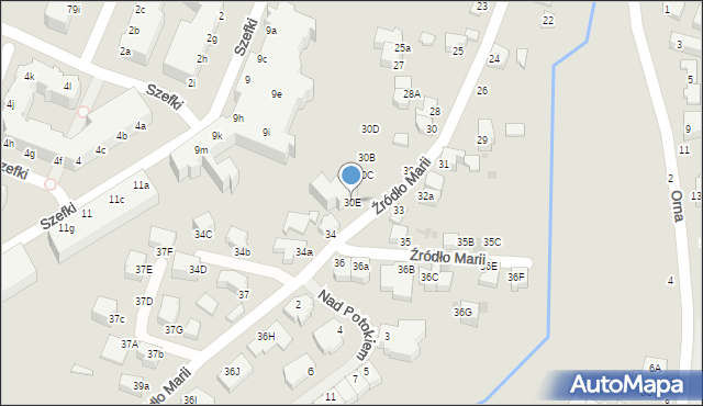 Gdynia, Źródło Marii, 30E, mapa Gdyni