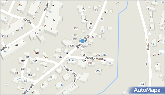 Gdynia, Źródło Marii, 33, mapa Gdyni