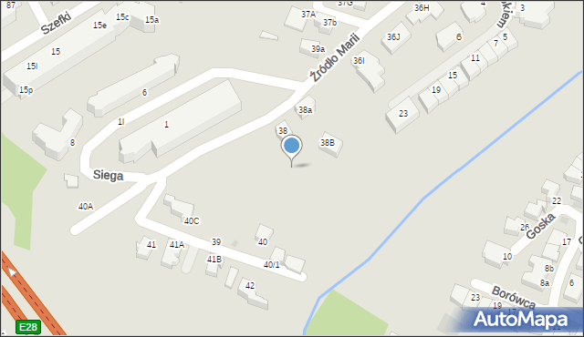 Gdynia, Źródło Marii, 38e, mapa Gdyni